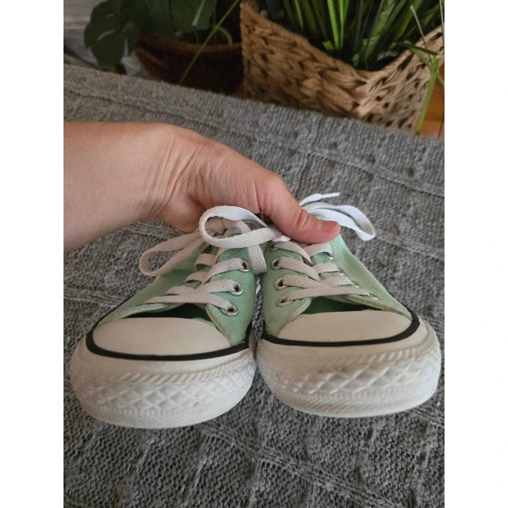 CONVERSE Chuck Taylor All Star Low Top Mint Green Kids Sneakers SIZE 12